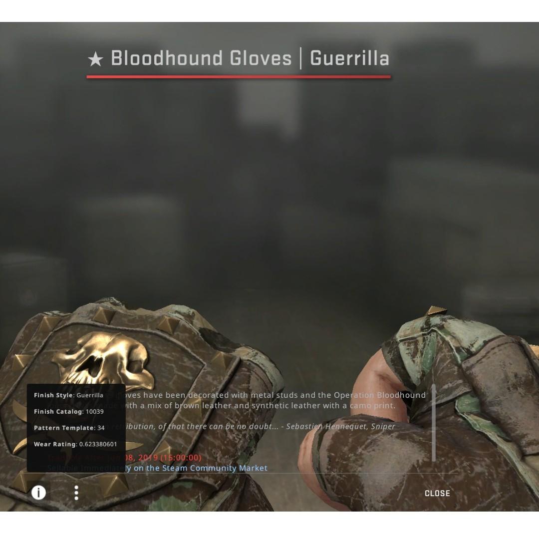 CSGO Bloodhound Gloves Guerrilla BS, Video Gaming, Gaming Accessories