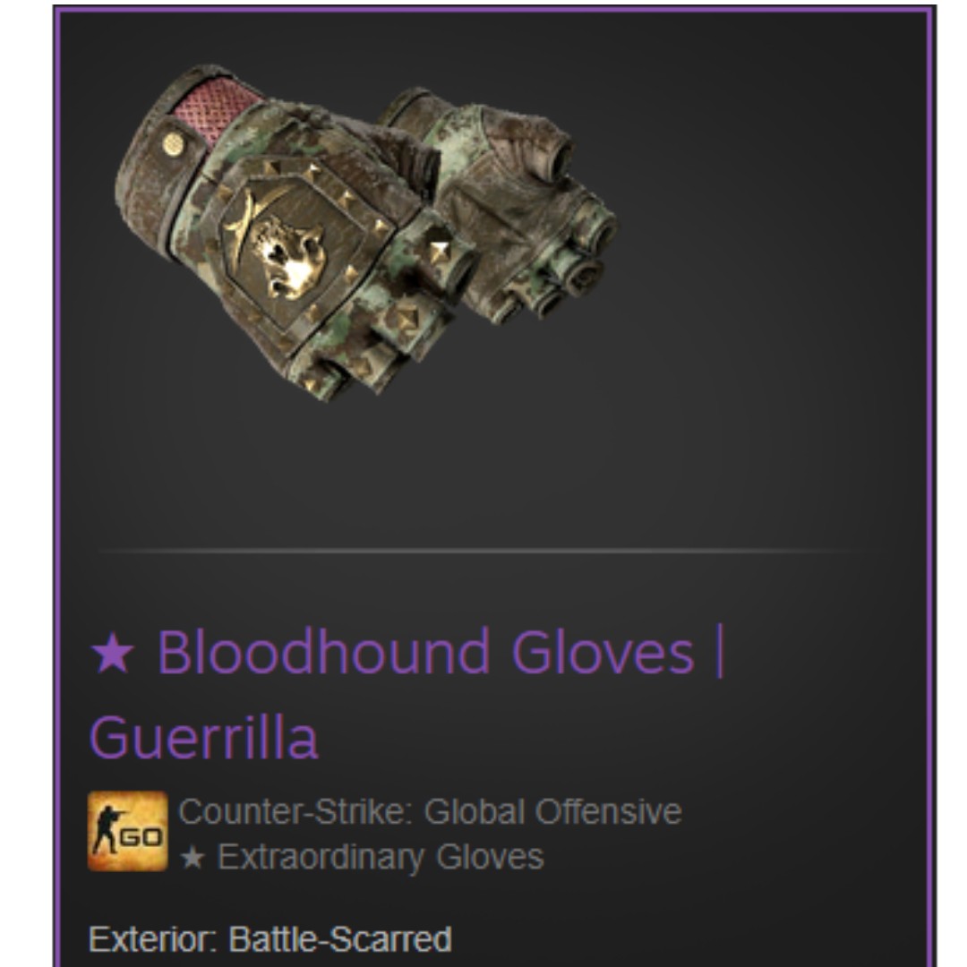 CSGO Bloodhound Gloves Guerrilla BS, Video Gaming, Gaming Accessories