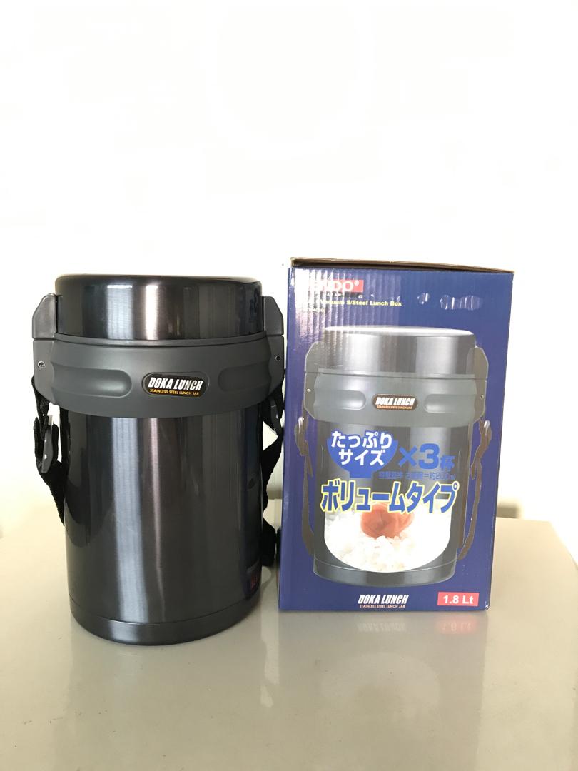 ENDO 1.8l Stainless Steel Lunch Box, Furniture & Home Living