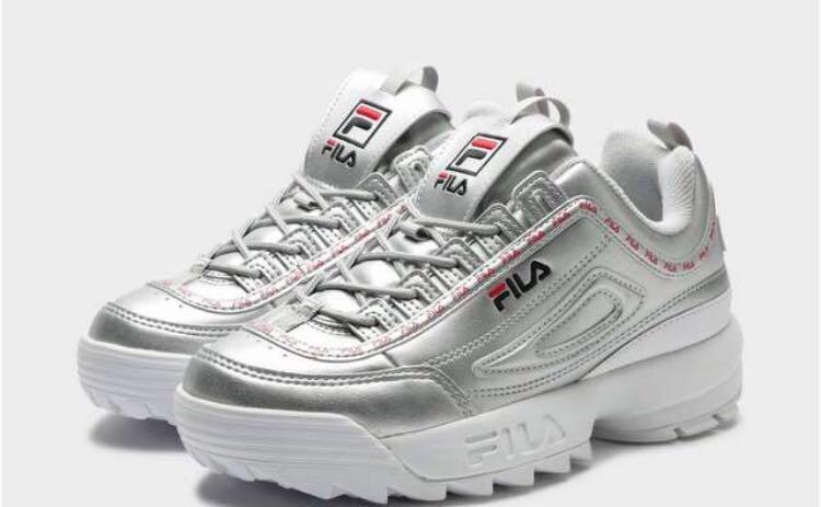 fila disruptor ii trainers black pink shadow white