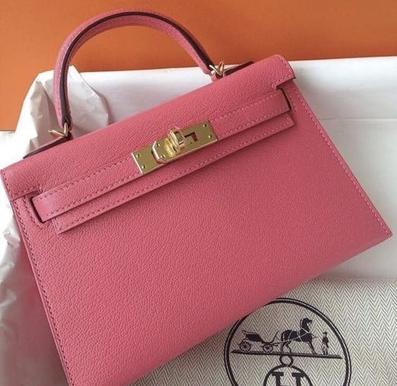 HERMES MINI KELLY RED LEATHER 2WAY BAG, Luxury, Bags & Wallets on Carousell