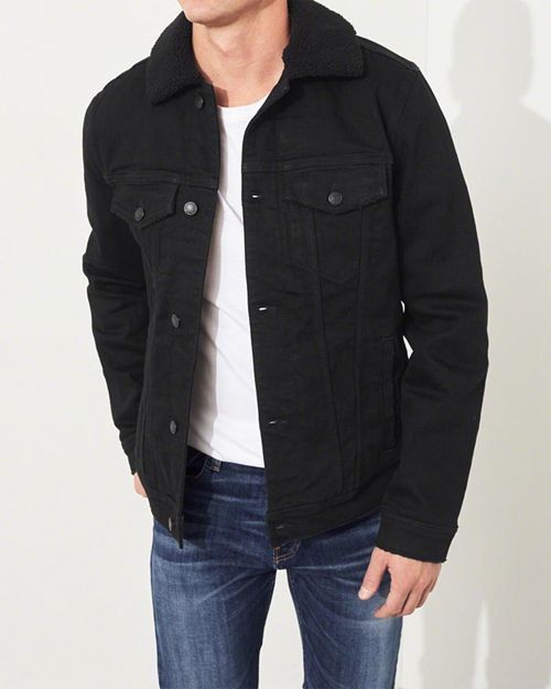 Sherpa denim jacket hollister online