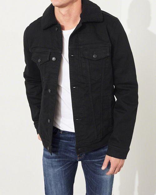 hollister black jean jacket