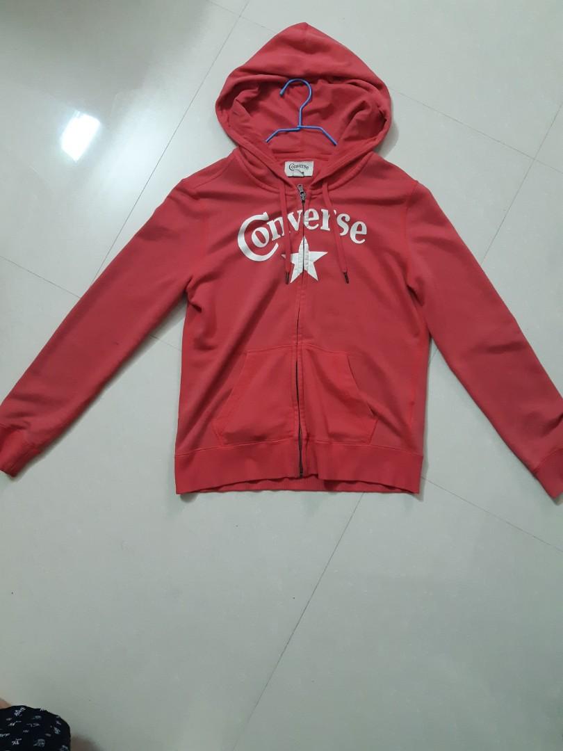 red converse jacket