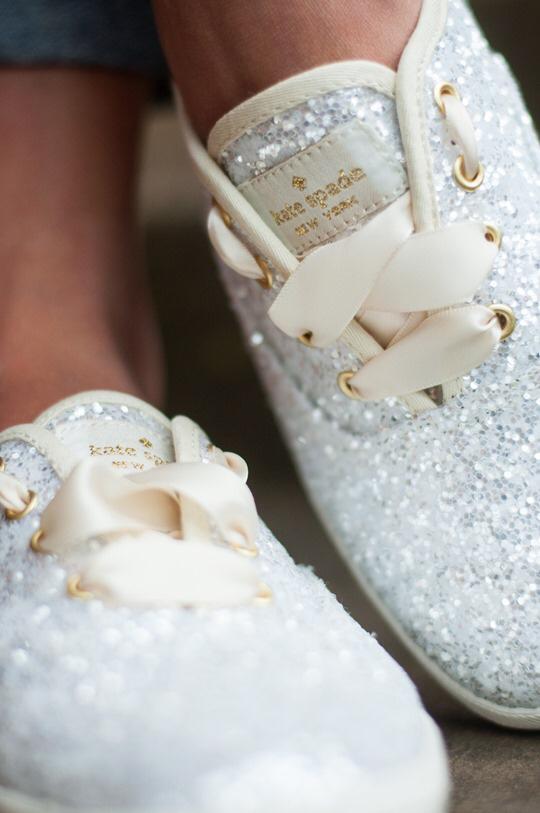 Keds x Kate Spade New York Glitter sneakers Cream