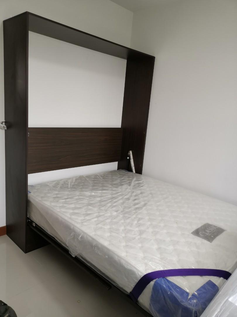 Murphy Bed Hidden wall bed, Furniture & Home Living, Furniture, Bed Frames & Mattresses on Carousell