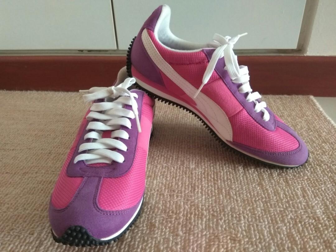 pink and purple pumas