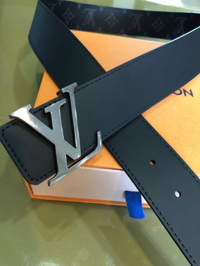 RARE Louis Vuitton “LV Initiales” 40mm Monogram Eclipse Belt. Size 90. M9043