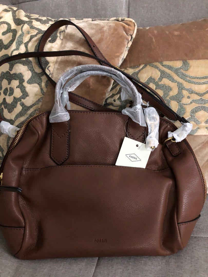 Fossil Fiona Satchel Medium Brown