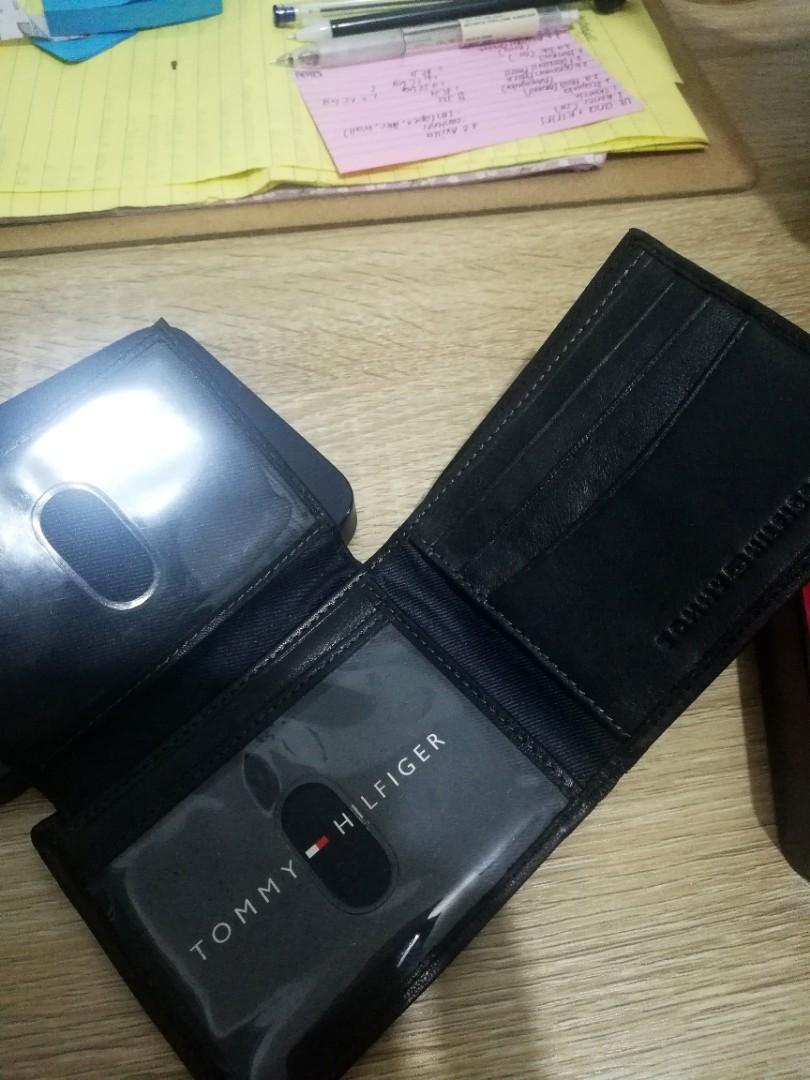 tommy hilfiger eton mini billfold leather wallet in black