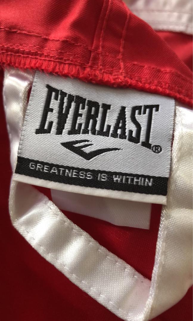 supreme everlast satin hooded boxing robe red
