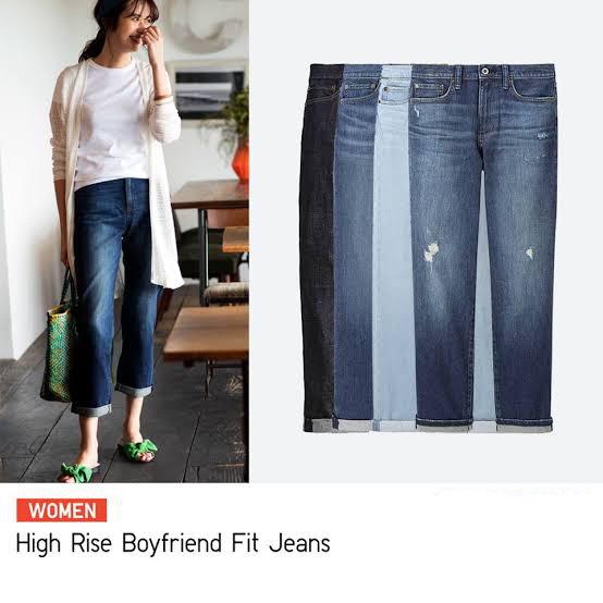 uniqlo high rise boyfriend fit jeans