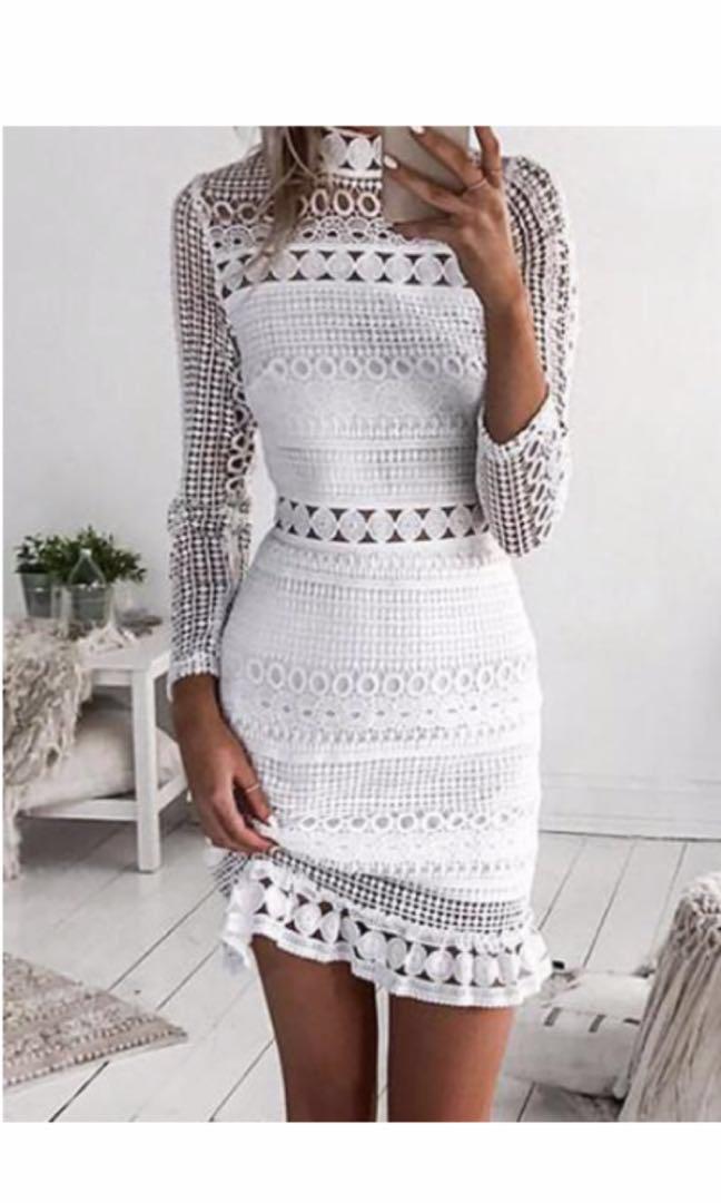 Women S Cbr White Lace Dress Women S Fashion Clothes On Carousell