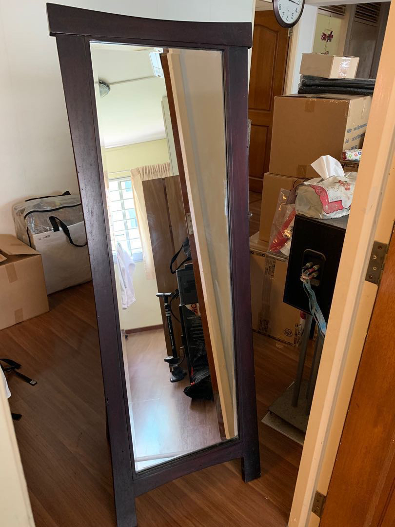 Wooden Standing Mirror (Picket & Rail), Furniture & Home Living, Home