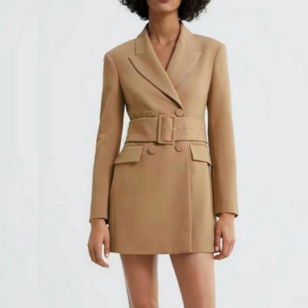 Zara Inspo Formal Belted Coat Dress 