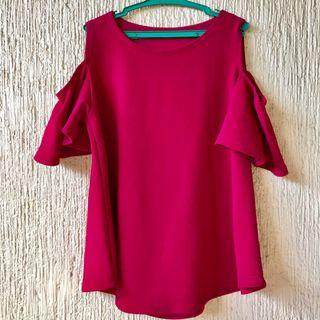 Plus Size Cold Shoulder Ladies Blouse
