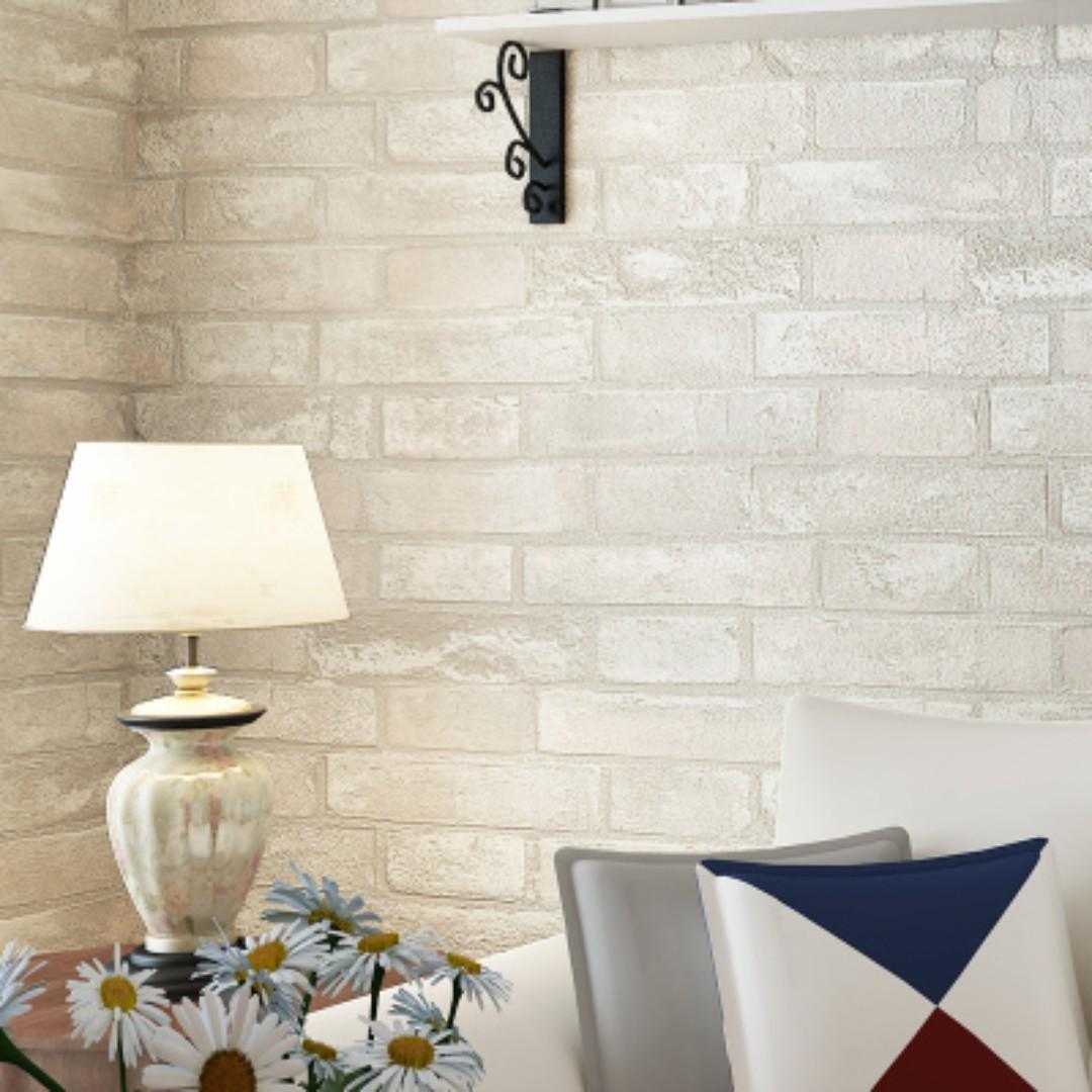 3d White Brick Wallpaper Furniture Others On Carousell