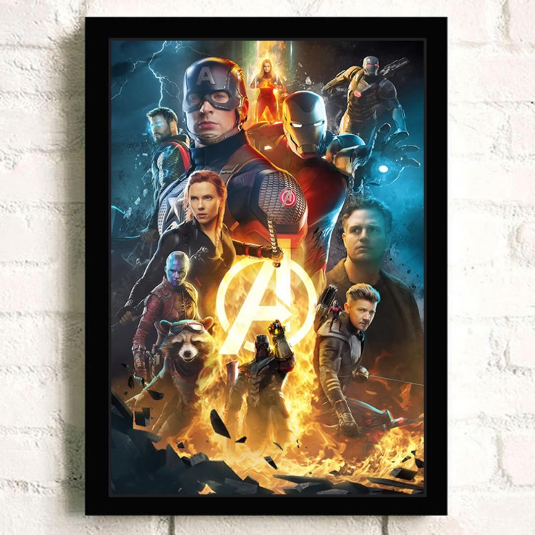 Avengers Endgame 15 Poster With Black Frame Design Craft Art Prints On Carousell