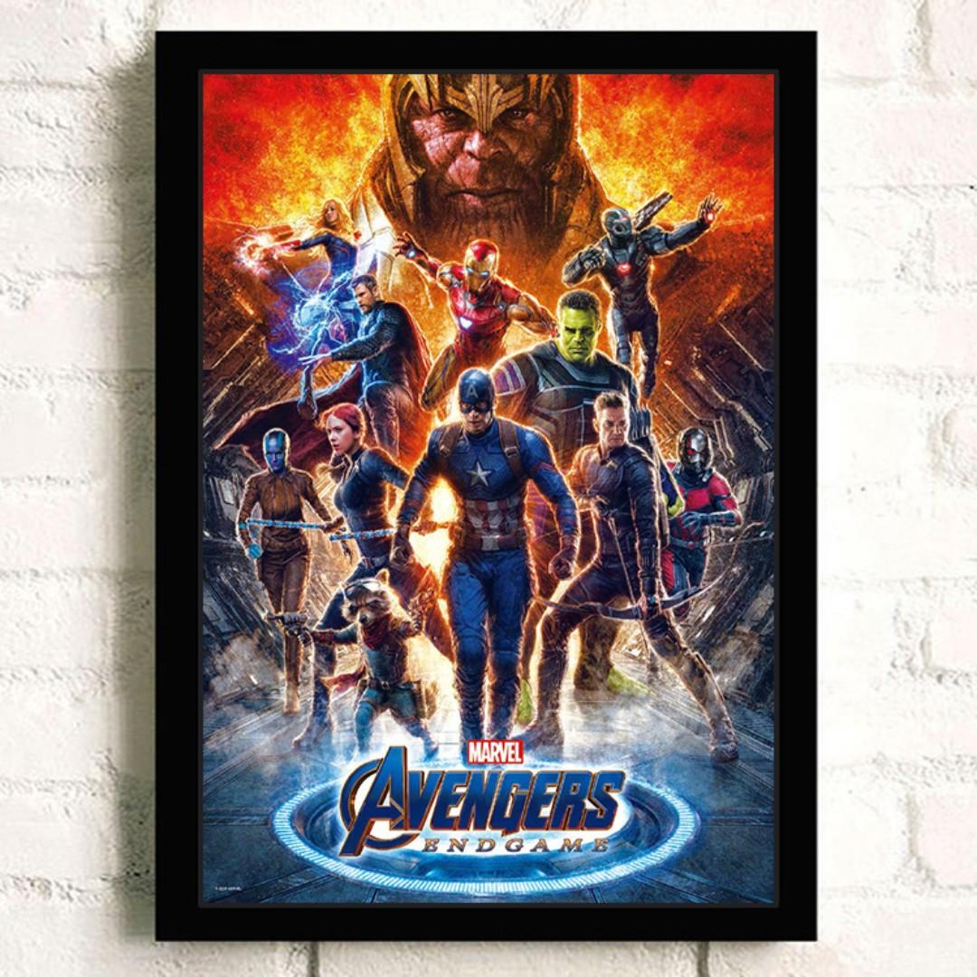 Avengers Endgame 16 Poster With Black Frame Design Craft Art Prints On Carousell