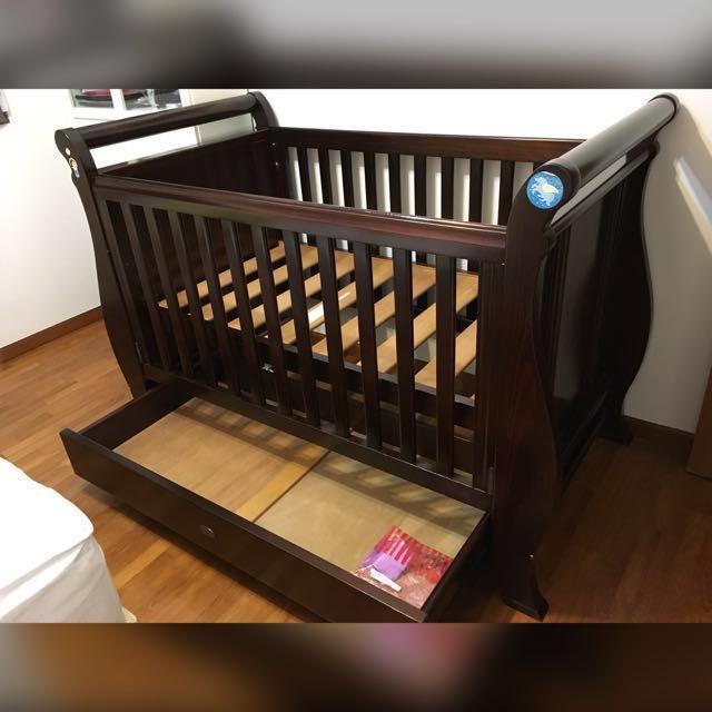 Boori english oak cot discount