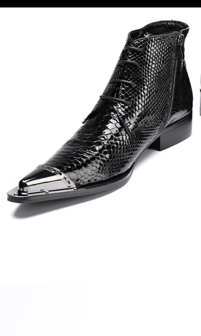 Mens black discount pointed boots