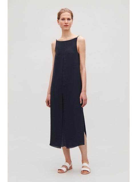 cos layered open back dress