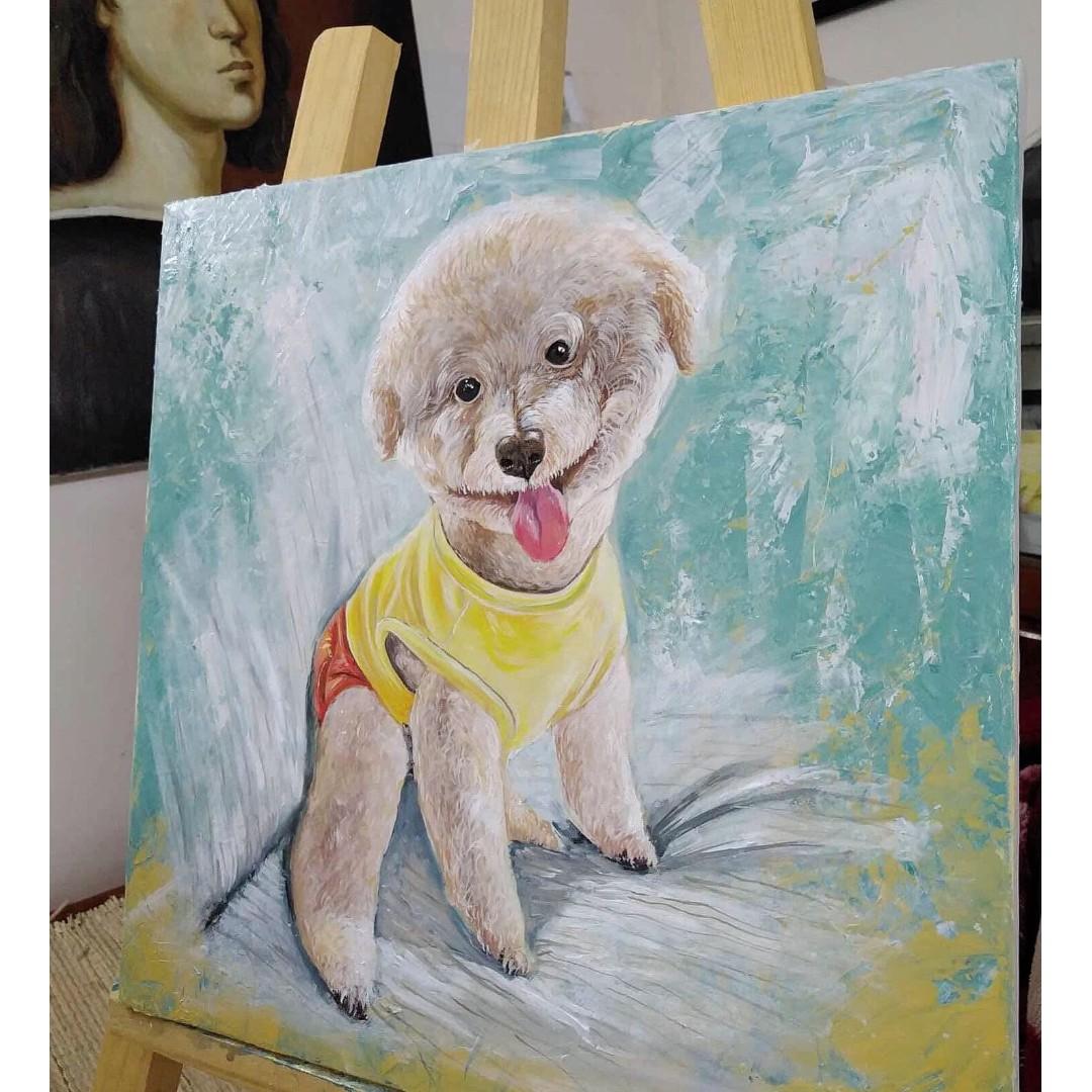 Custom Pet Portrait Acrylic Painting Of Your Cat Dog Etc On