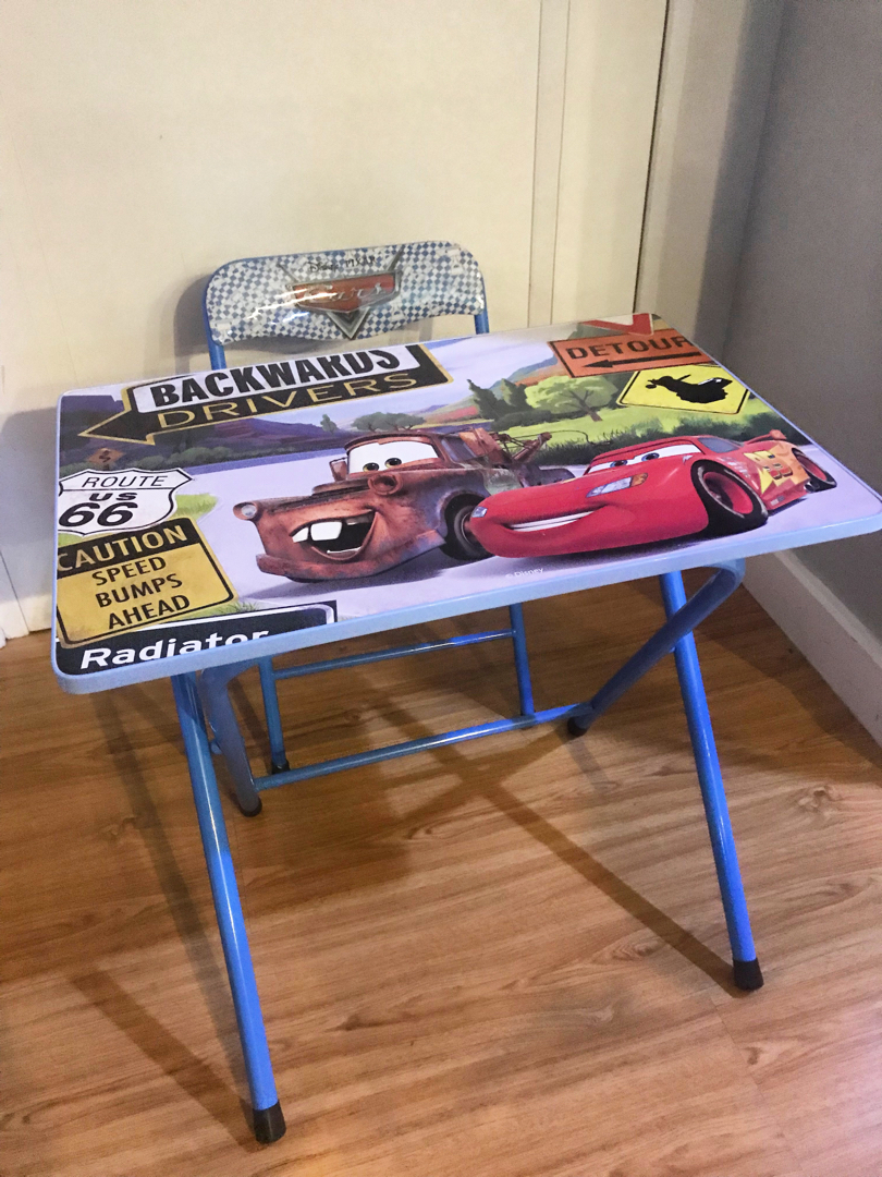 disney cars folding table and chairs
