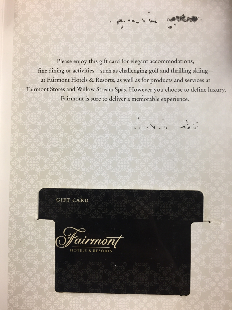 Fairmont Gift Card, Everything Else on Carousell