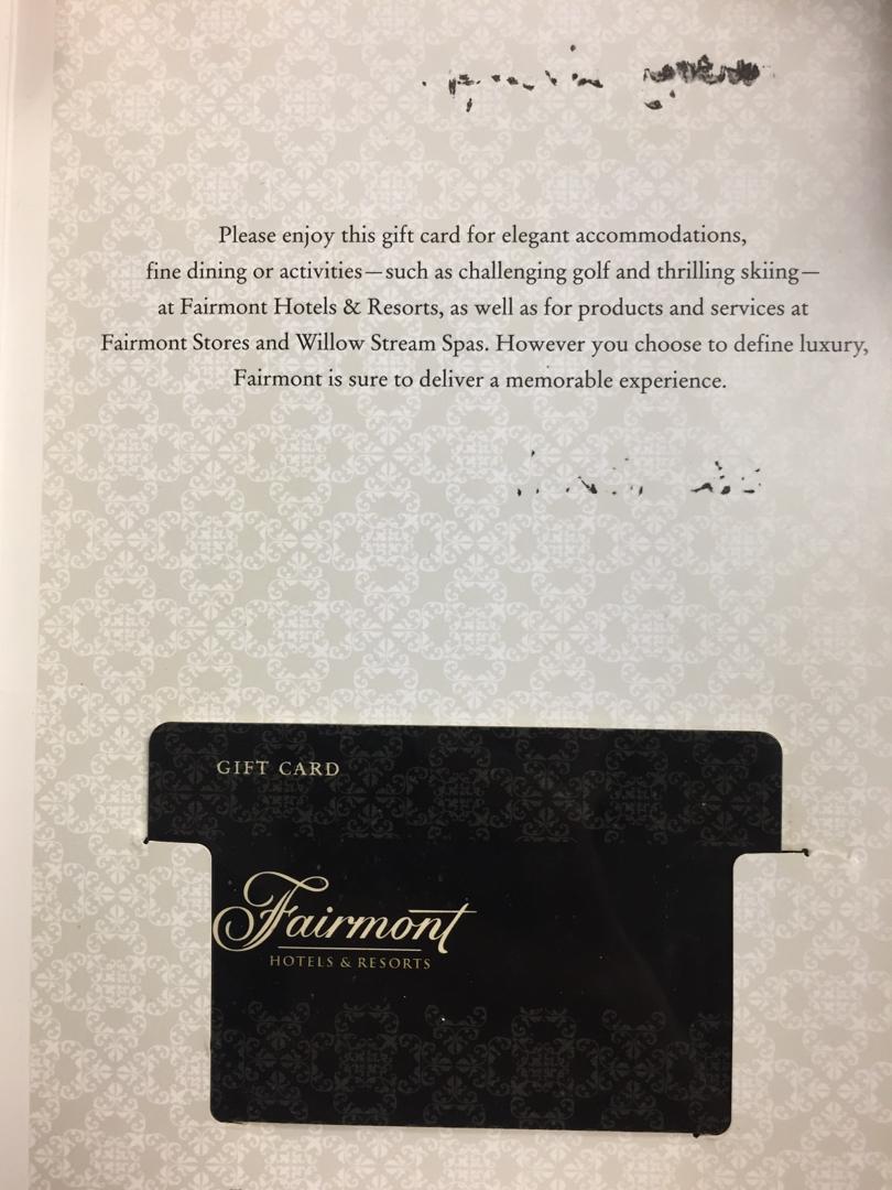Fairmont Gift Card, Everything Else on Carousell