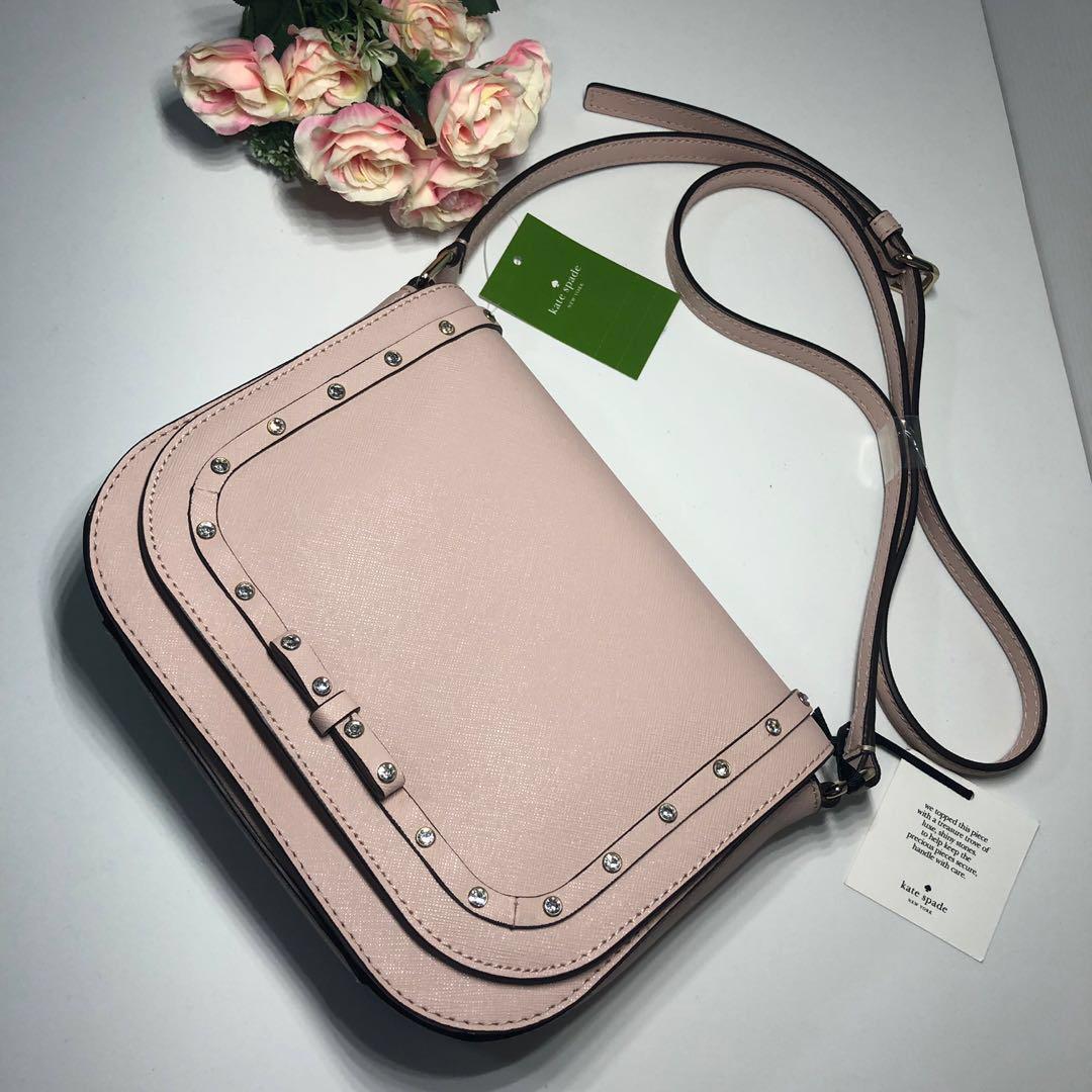 Kate Spade Laurel Way Jeweled Large Carsen Crossbody Pink Women s Fashion Bags Wallets Cross body Bags on Carousell