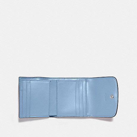 NEW Coach Small Wallet in Signature Canvas in Light Khaki Seafoam Silver