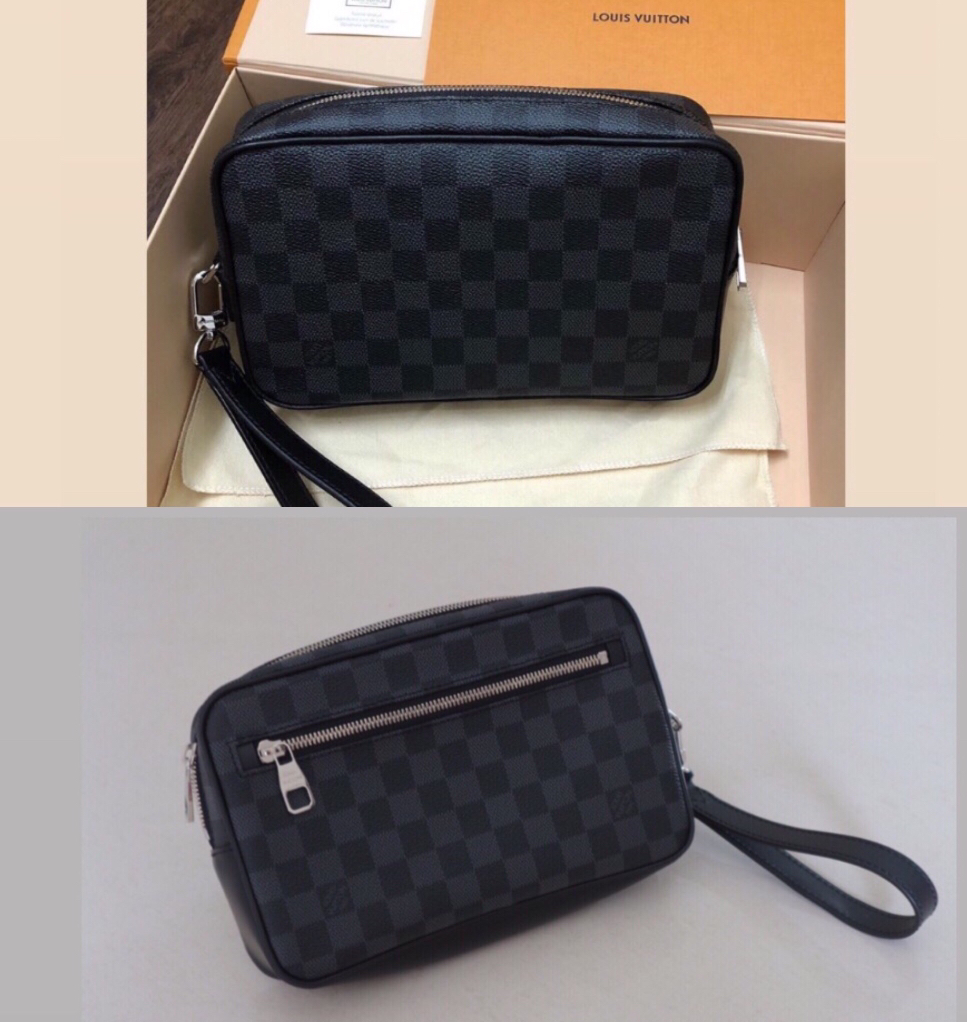 LOUIS VUITTON Damier Graphite Kasai Clutch 1222446