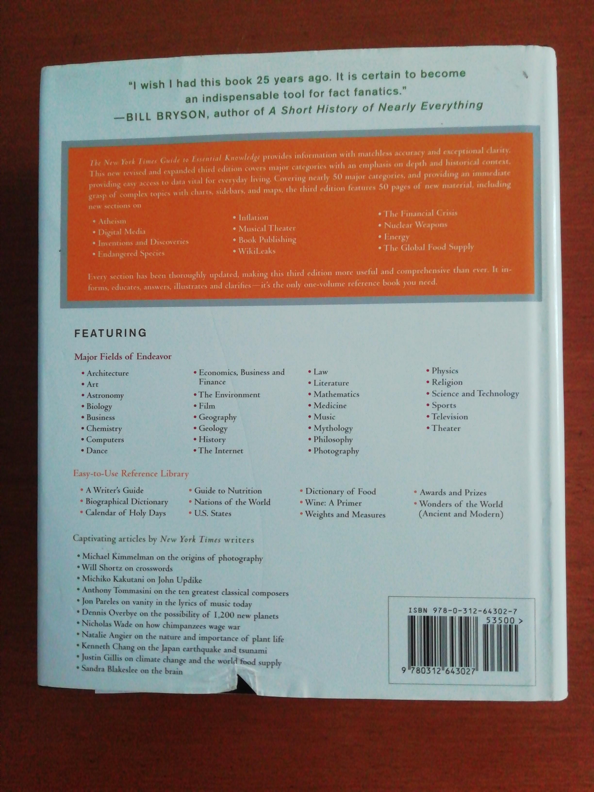 New The New York Times Guide To Essential Knowledge Completely Revised And Expanded Third Edition Books Stationery Books On Carousell