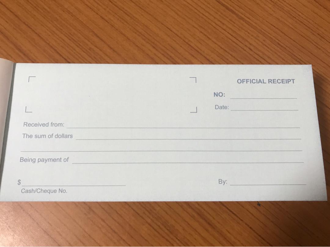 Official Receipt Booklet, Hobbies & Toys, Stationery & Craft ...