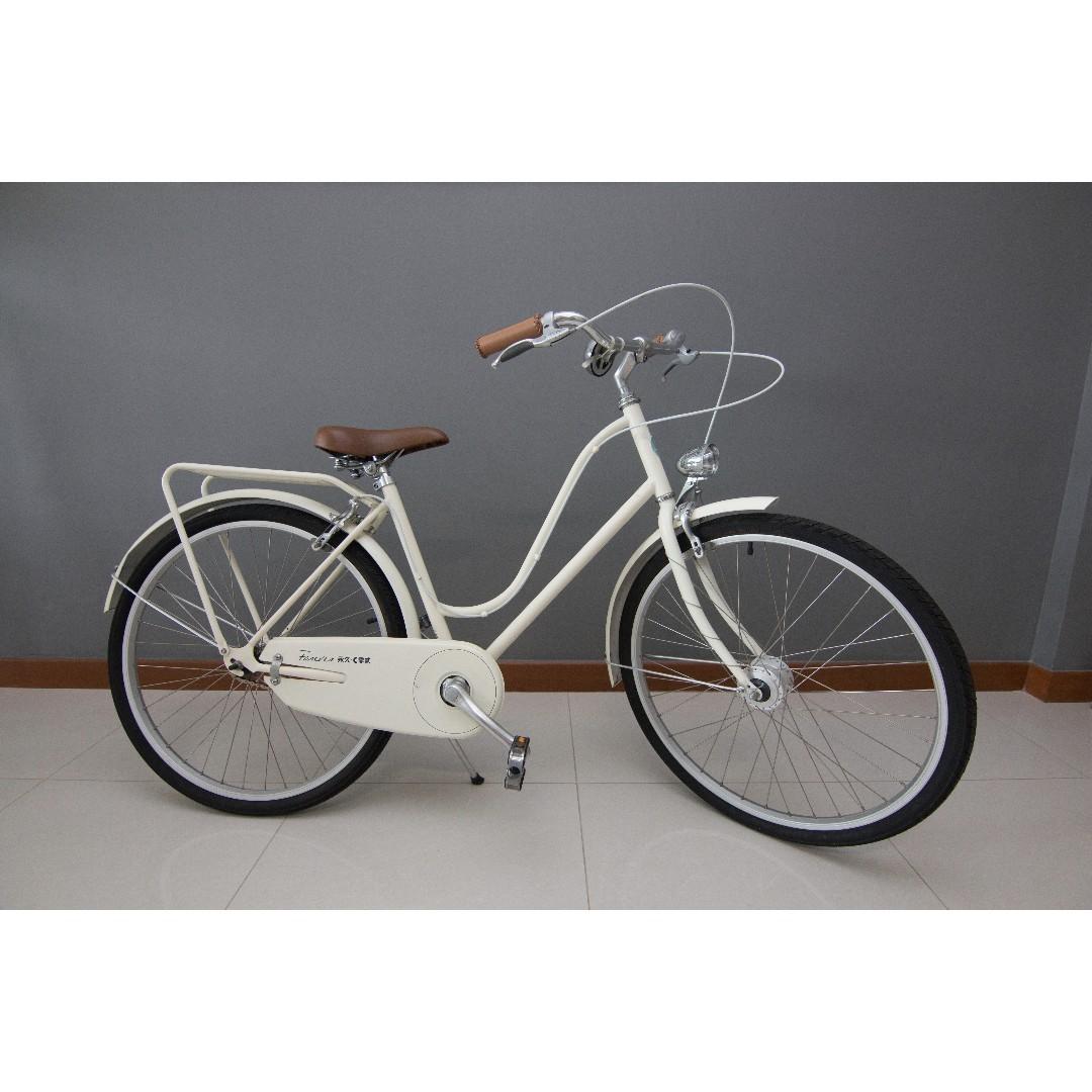 white vintage bicycle