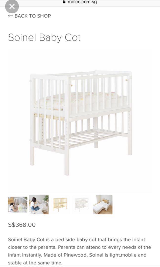 Soinel baby cot and Cosleeper, Babies & Kids, Baby Nursery & Kids