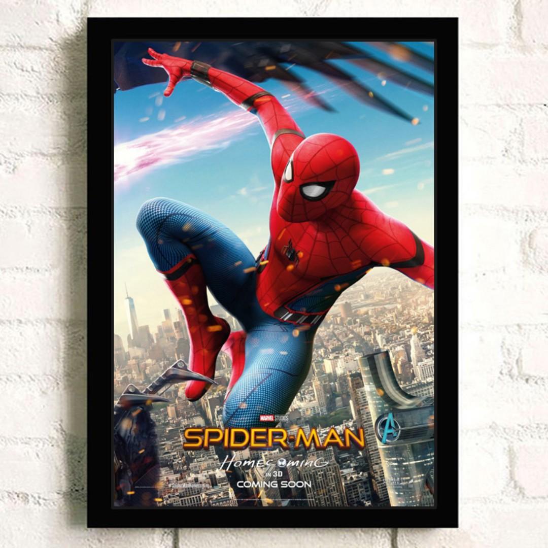 Spider Man Homecoming Poster 12 With Black Frame Design Craft