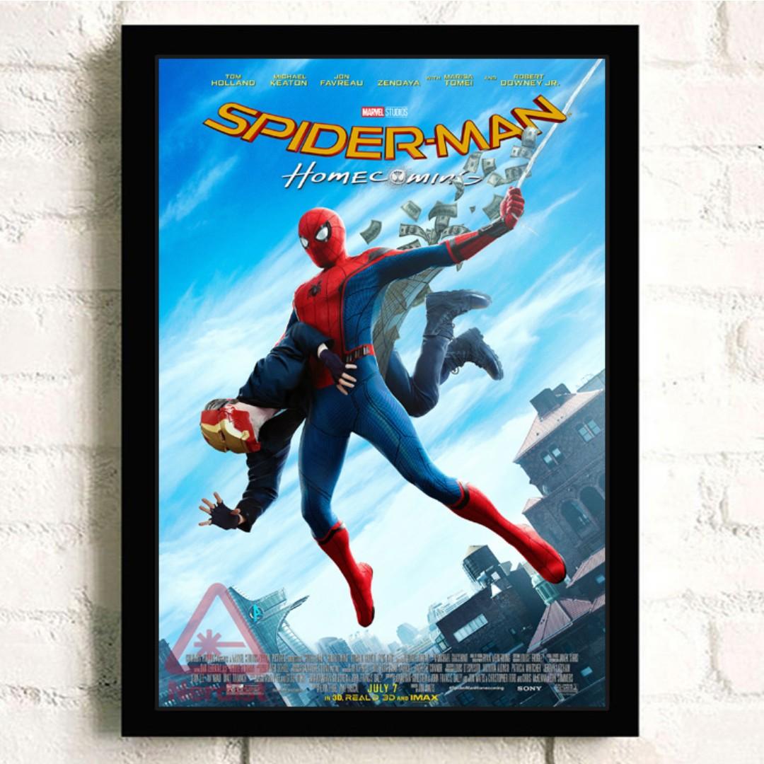 Spider Man Homecoming Poster 15 With Black Frame Design Craft