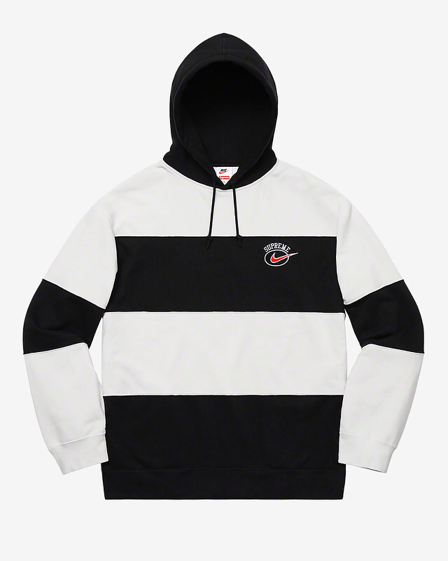 Supreme nike striped hoodie on sale
