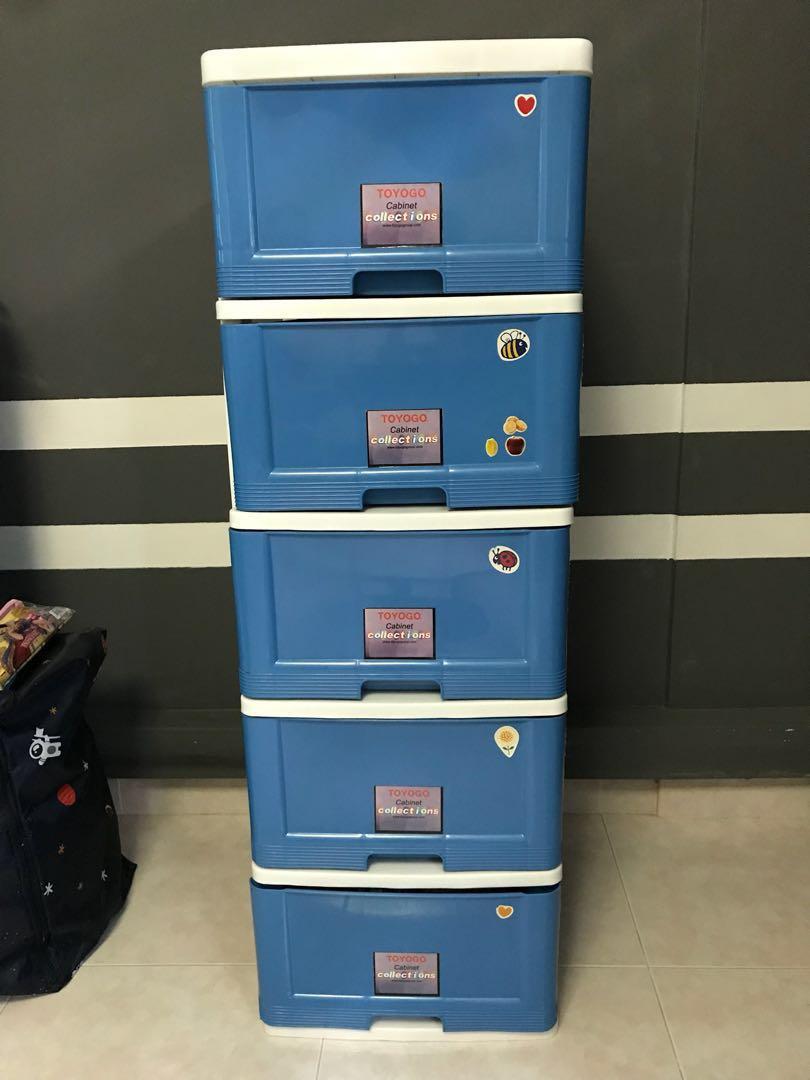 Toyogo 5 Tier Storage Cabinet Drawers Furniture Shelves