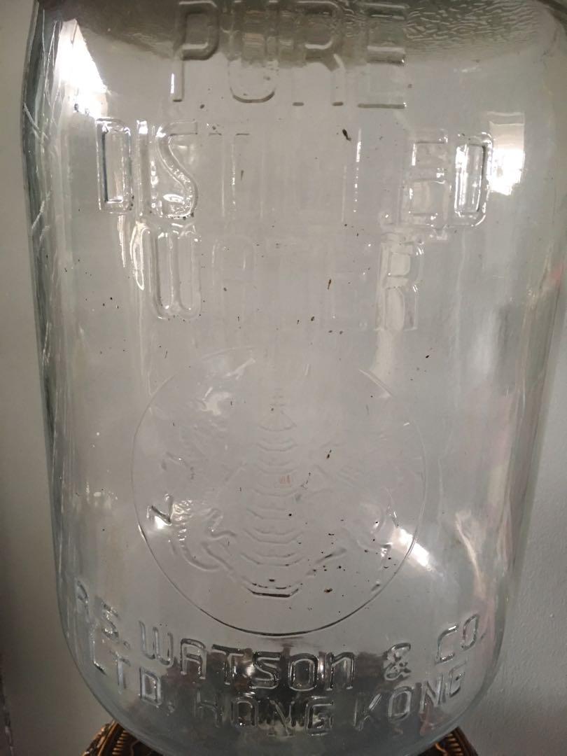 Vintage A.S. Watson & Co. Distilled Water Glass Bottle, Food & Drinks