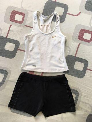 Nike Dri Fit sports top and shorts fits XS to M built