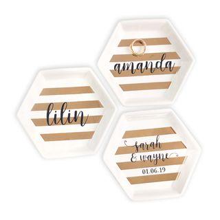 PERSONALISED CERAMIC TRINKET DISH – HEXAGON