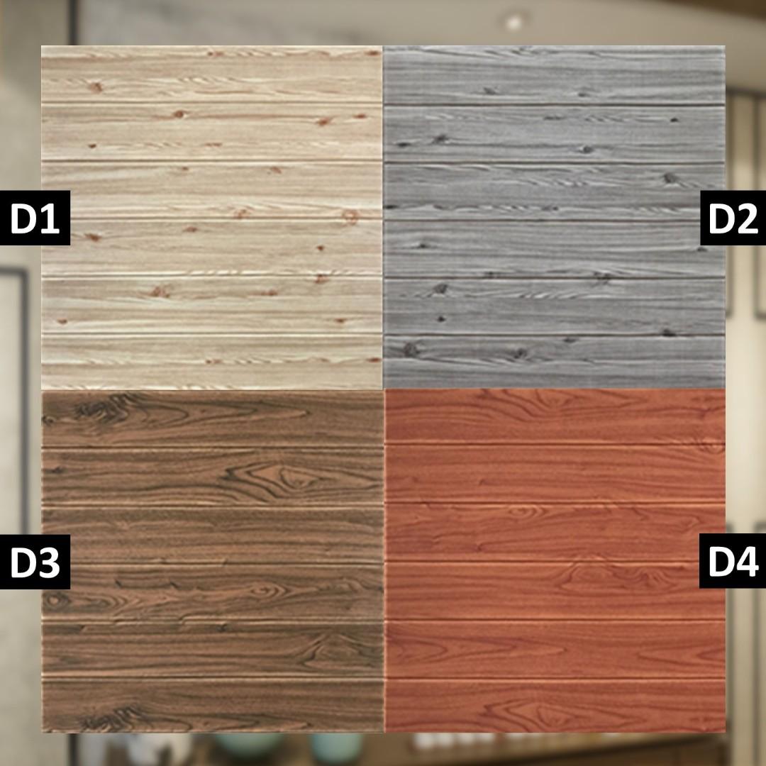 3d Wood Design Wallpaper Wall Foam Sticker Furniture Home Decor