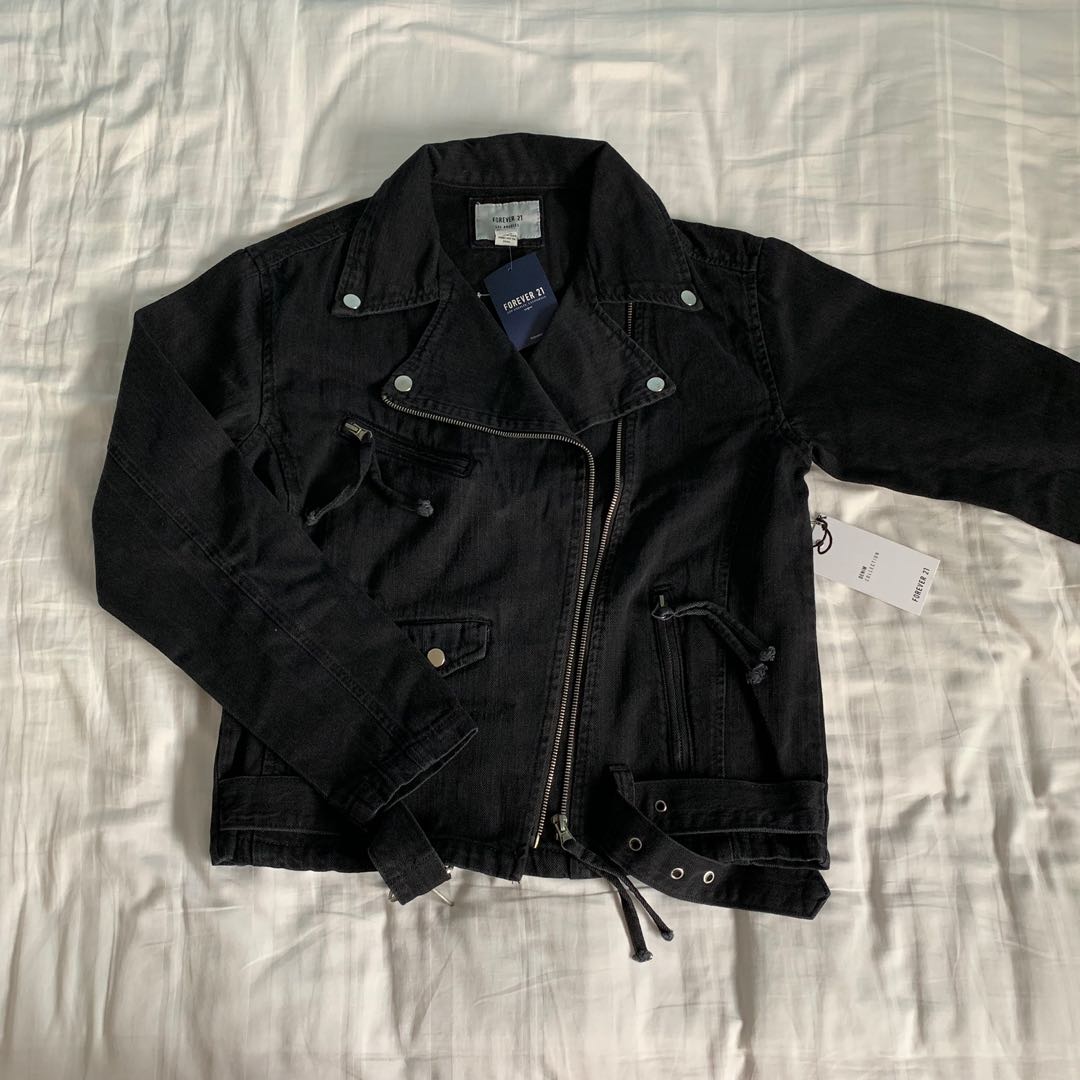 Forever 21 denim moto hot sale jacket