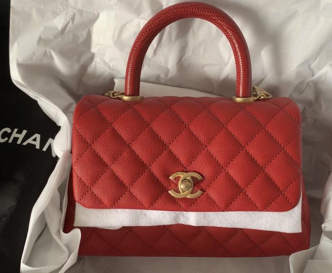 Chanel Coco Handle In Red Mini Luxury Bags Wallets On Carousell