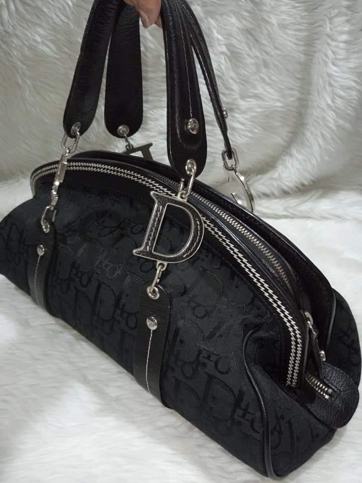 Christian Dior.. w/code, Ykk zipper, canvas embroidered flower frame