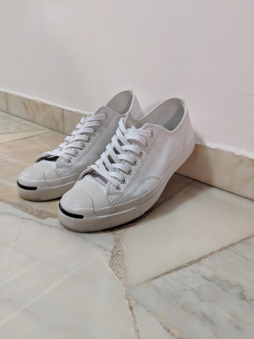 jack purcell white leather shoes