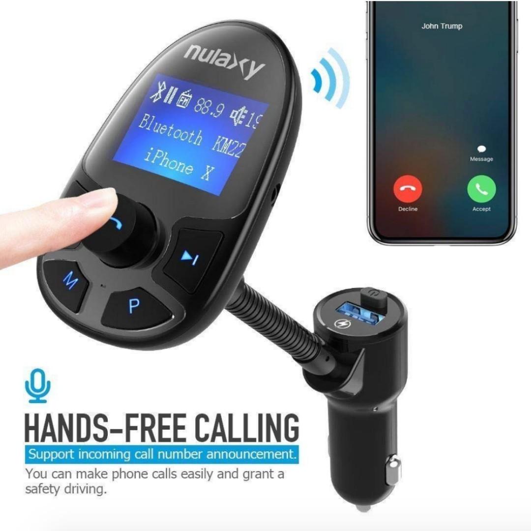 FM Transmitter, Nulaxy Wireless In Car FM Transmitter Bluetooth Car MP3